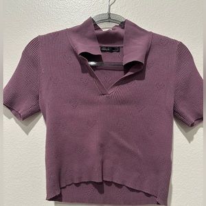 Nikak purple V line neck